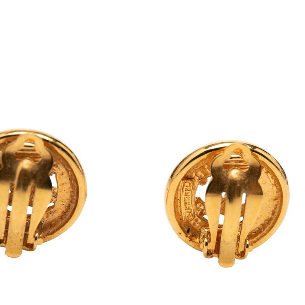 CHANEL Authentic Vintage Gold Logo Earrings - Picture 3 of 4